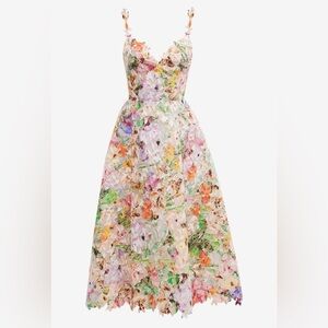 Floral Lace Trim Dress